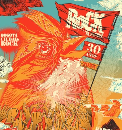 Ilustración oficial de Rock al Parque 30 años: el copetón